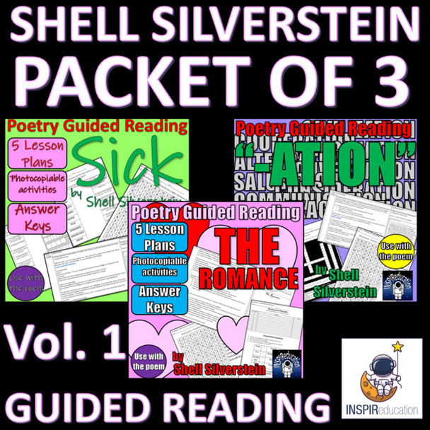 GUIDED READING BUNDLE: POETRY - Shell Silverstein (3 poems, question sets and answer keys)