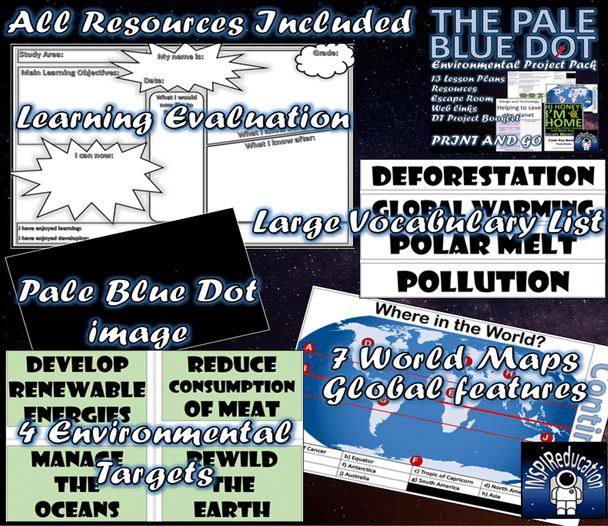 Environmental Project Pack: Lesson Plans, Escape Rooms, Resources - Print and Go