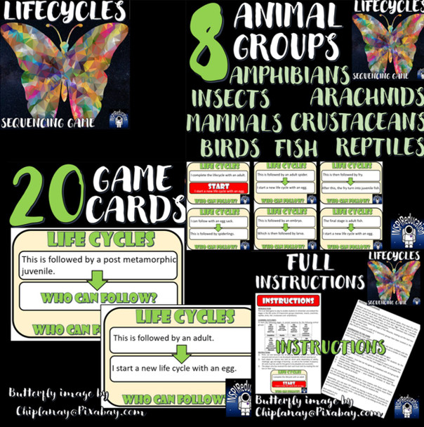 SCIENCE: Life Cycles Bundle - 5 Activities, Escape Room, Matching Game, Sequencing, Challenges, 