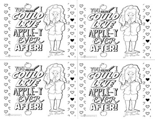 Isaac Newton "You and I could Live Apple-Y every after" Valentine's Day Card