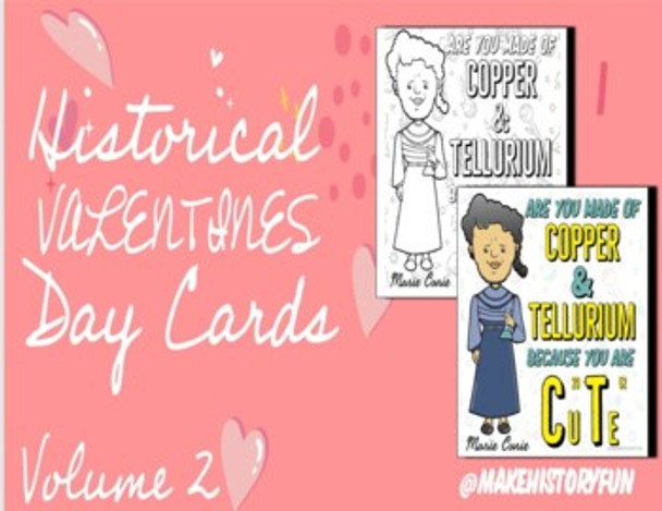 Marie Curie "You Are CuTe" Valentines Day Card