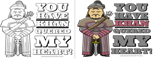 Genghis Khan You Have KHANQuered My Heart Valentines Day Card