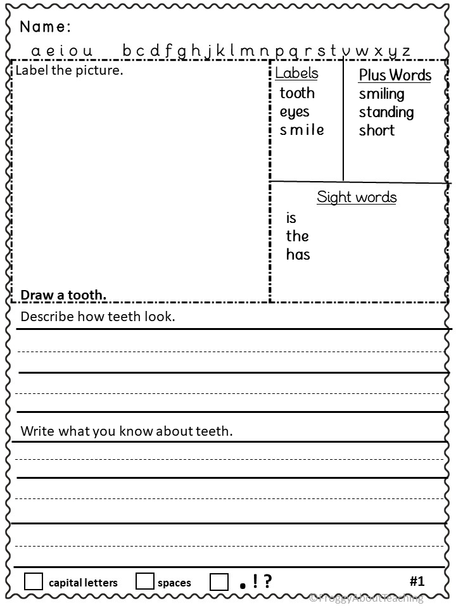 Daily Writing Journal Teeth Care