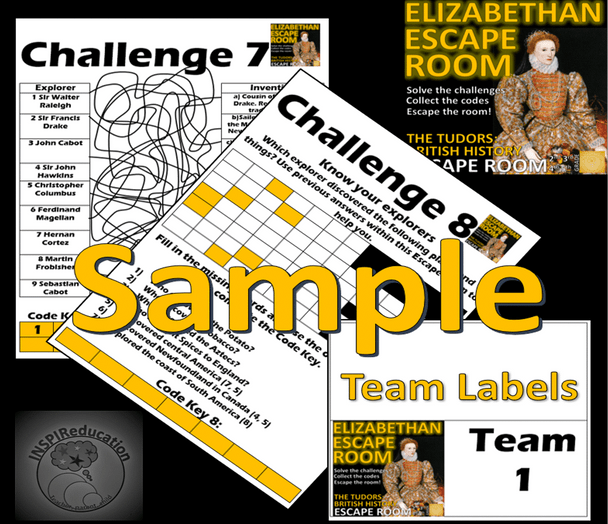 History ESCAPE ROOM: Elizabethan England/Tudor Escape Room - 8 Challenges, Student Workbook, Answer Key