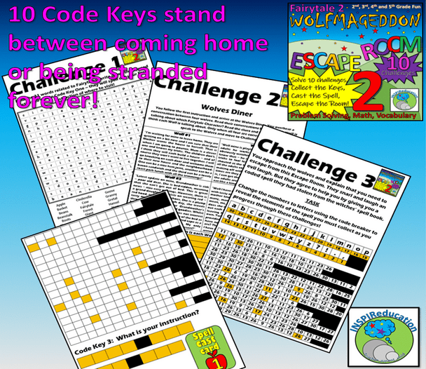 Christmas ESCAPE ROOM Bundle: 7 ROOMS to use - resources, challenges, student workbooks, answer keys