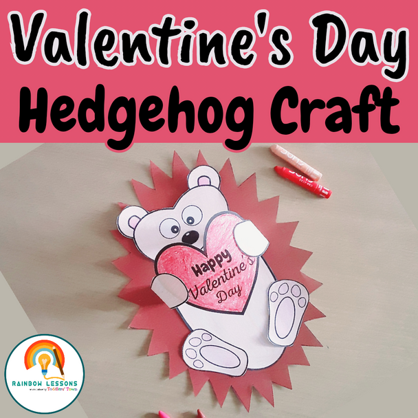 Valentines Day Craft | Hedgehog Craft | Valentines Day Craftivity | Valentine's Day Activities 