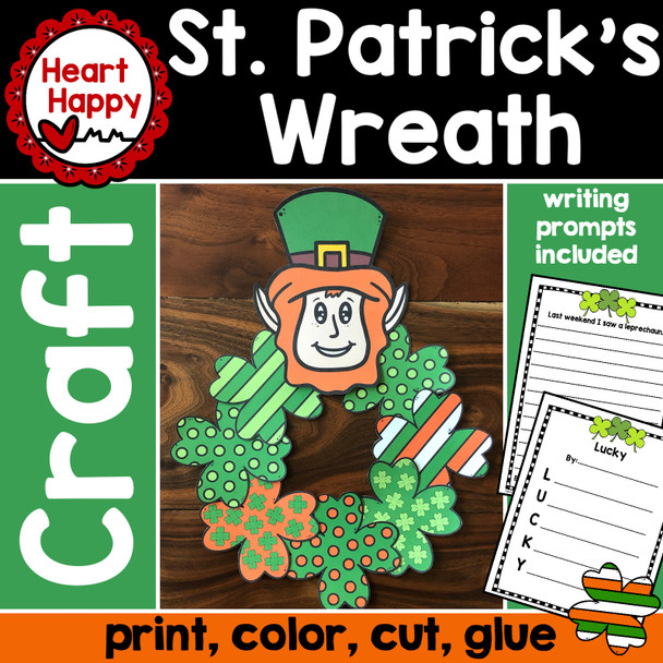 St. Patrick's Day Wreath Craft & Writing Prompts