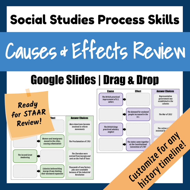 Cause & Effect Review Activity | STAAR Review | Social Studies Process Skills