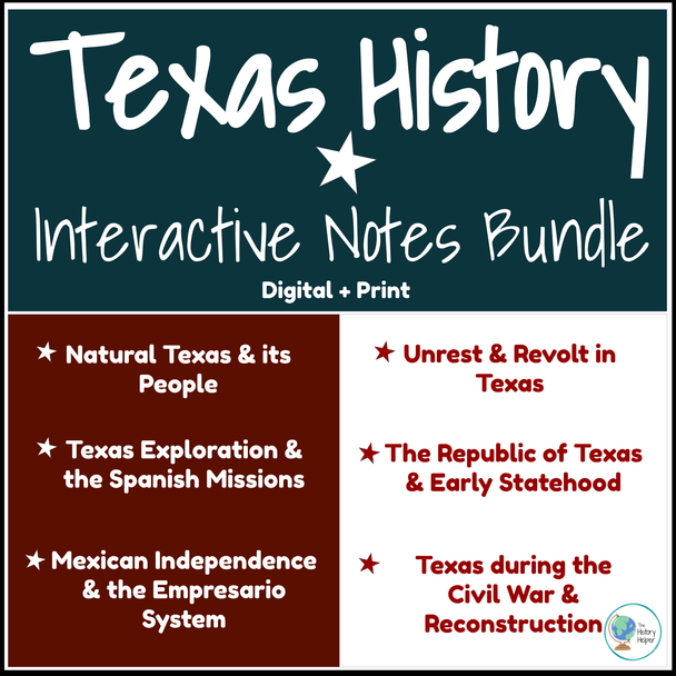 Texas History Interactive Notes Bundle
