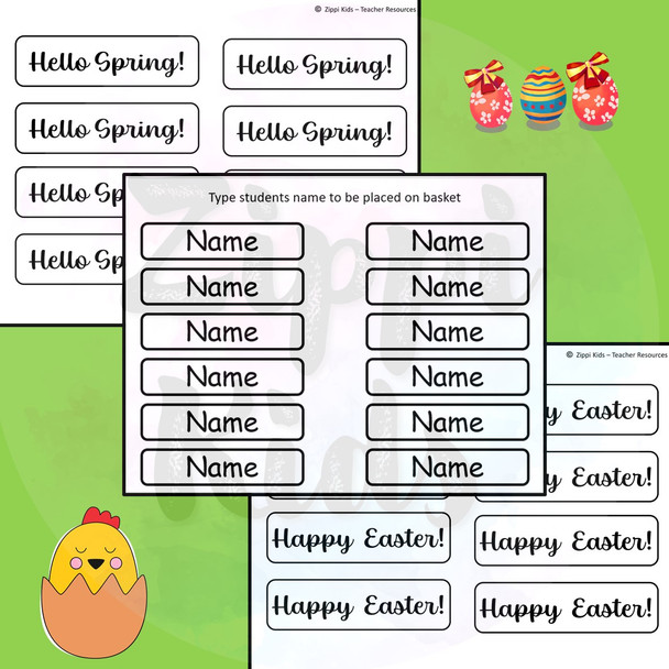 Easter Craft, Printable Name Craft Activities, Easter Egg Basket Craft, Bulletin Board ideas, Easter Bunny Craft