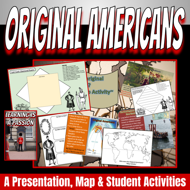 US History | English Colonies | Original Americans | Presentation & Activities