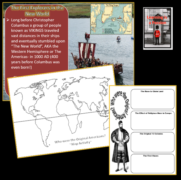 US History | English Colonies | Original Americans | Presentation & Activities