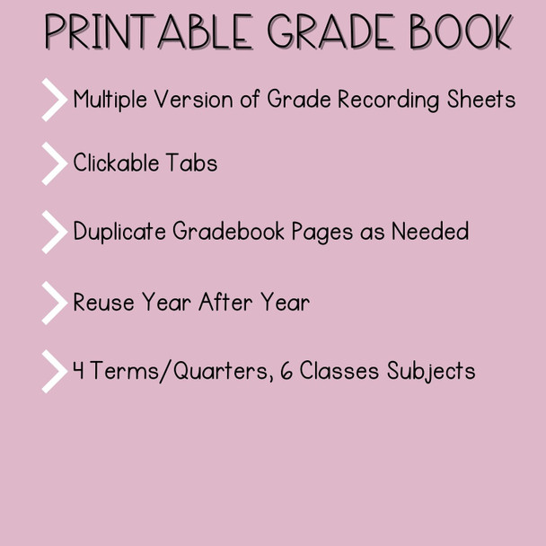 Printable Gradebook