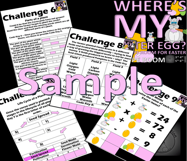 EASTER ESCAPE ROOM: Where's my Easter Egg (Science) 9 Challenges, Resources and Answer Key