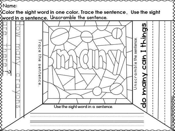 Sight Word Sentence Writing Set 3