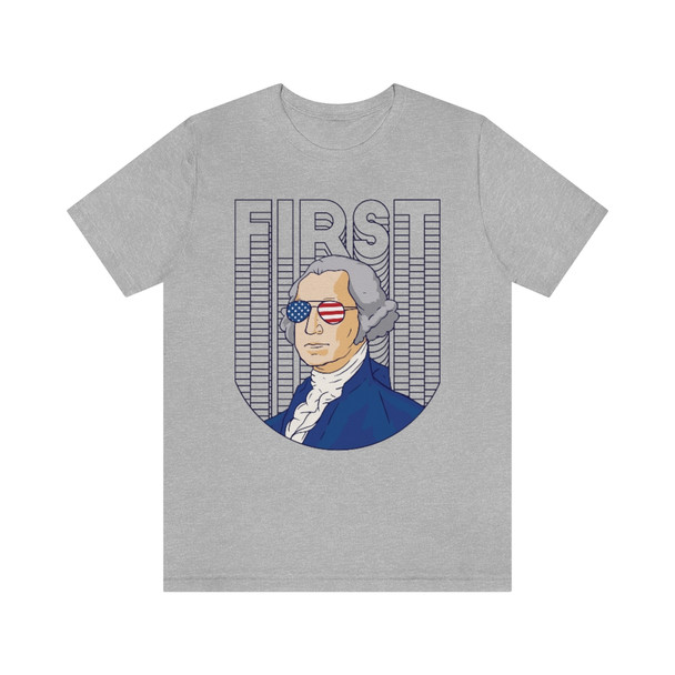 "FIRST" Retro Washington Crew Neck T-shirt