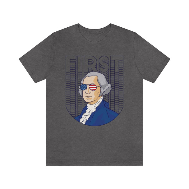 "FIRST" Retro Washington Crew Neck T-shirt