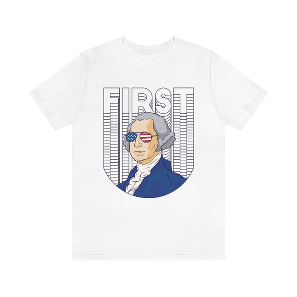 "FIRST" Retro Washington Crew Neck T-shirt