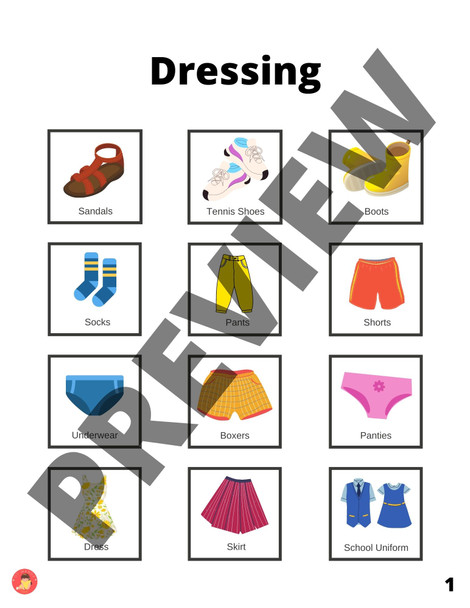 Dressing Picture Exchange Communication Cards | Visual Schedules | Images for Clothing Items | Speech Therapy | Pediatric Occupational