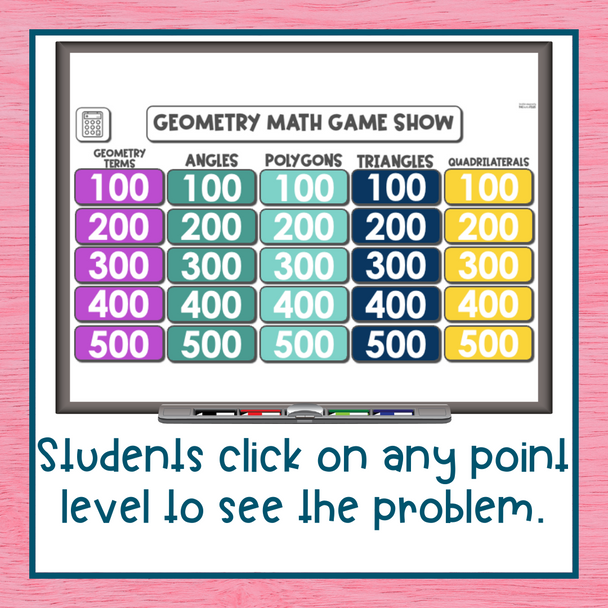 5th Grade Angles, Triangles, Polygons & Quadrilaterals Geometry Review Game Show