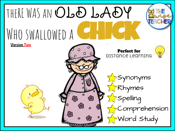 There Was an Old Lady Who Swallowed a Chick l Reading Comprehension Spring Easter