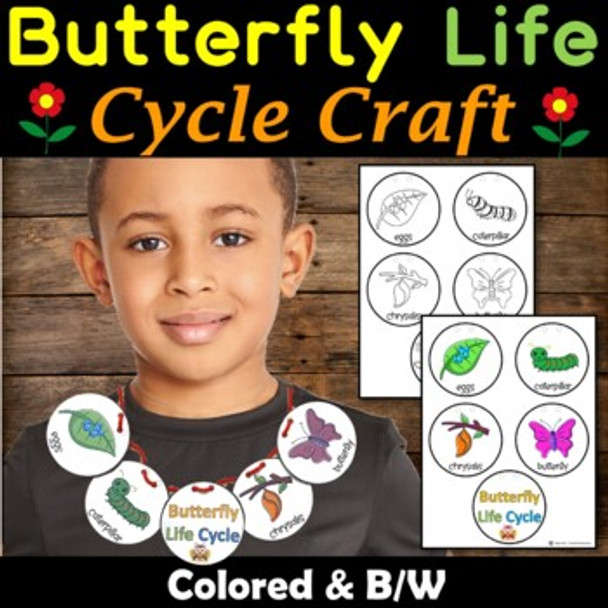 Life cycle of a butterfly necklace