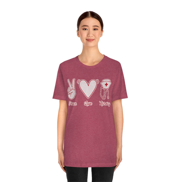 "Peace Love Nursing" Crew Neck T-shirt