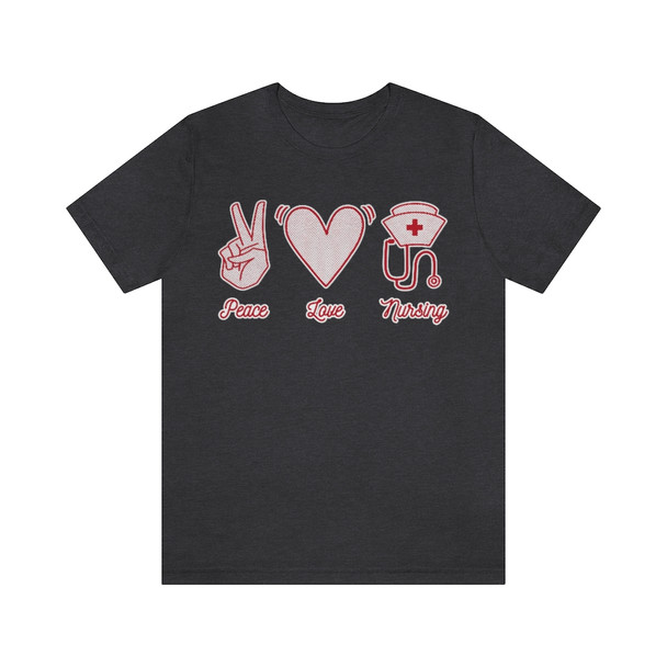 "Peace Love Nursing" Crew Neck T-shirt