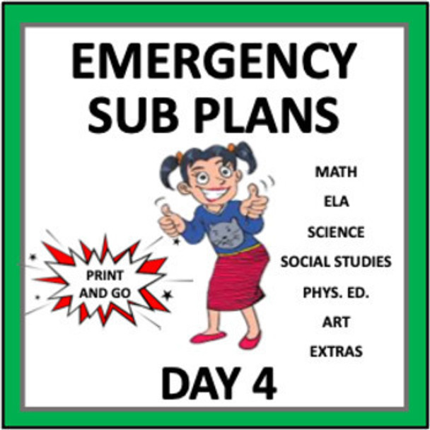 Emergency Sub Plans for Middle School: Day 4