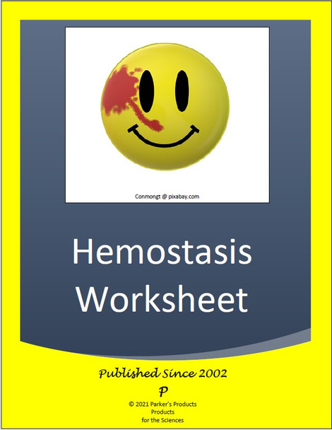 Hemostasis Worksheet (Blood Clotting Process)