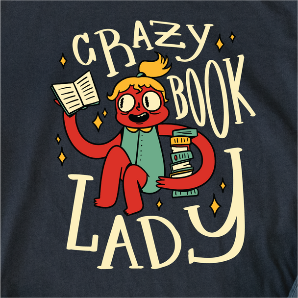 "Crazy Book Lady" Crew Neck T-shirt