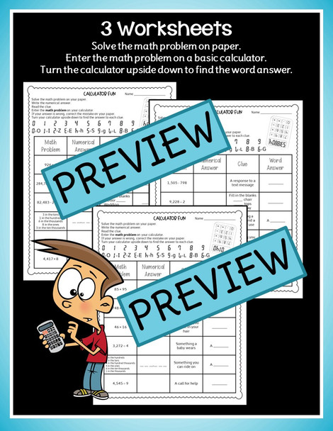 4th Grade  Whole Numbers - Add, Subtract, Multiply, and Divide Worksheets