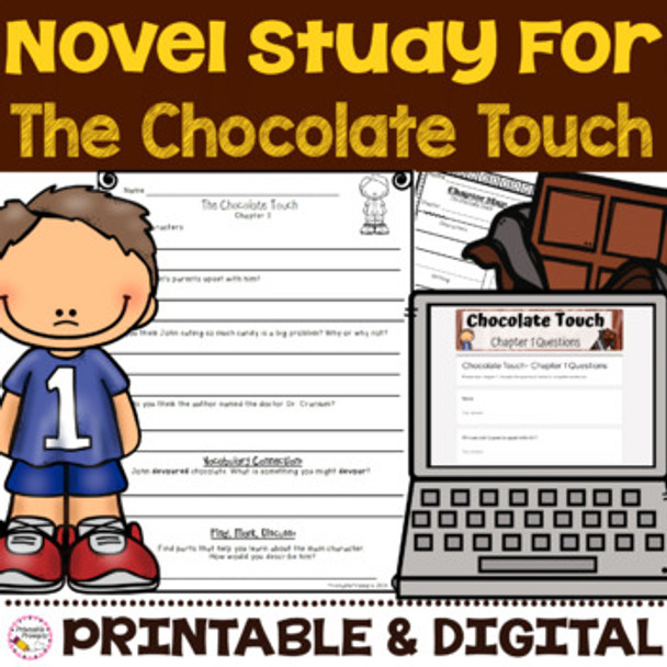 Chocolate Touch Novel Study printable and digital classroom resource.