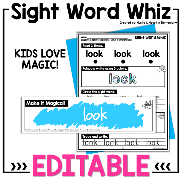 Sight Word Whiz EDITABLE | 100 High-Frequency Words