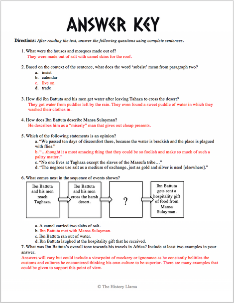 Ibn Battuta Primary Source Reading