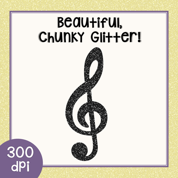 Glitter Music Note Clipart