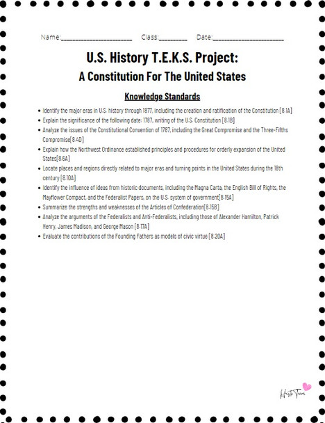 8th Grade American History TEKS Projects For The ENTIRE Year!