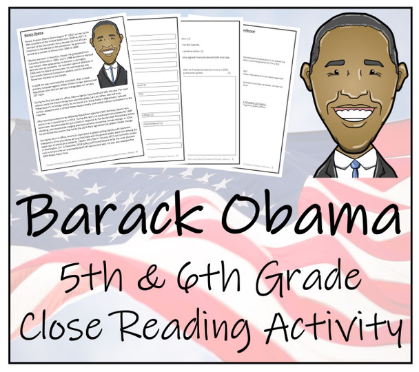Barack Obama Close Reading Activity | 5th Grade & 6th Grade