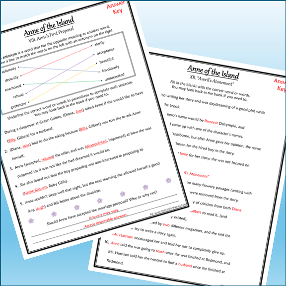Anne of the Island Novel Study
