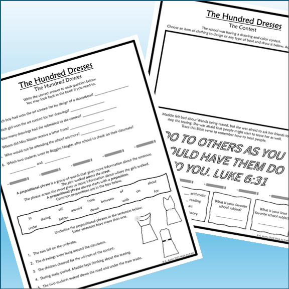 The Hundred Dresses Novel Study