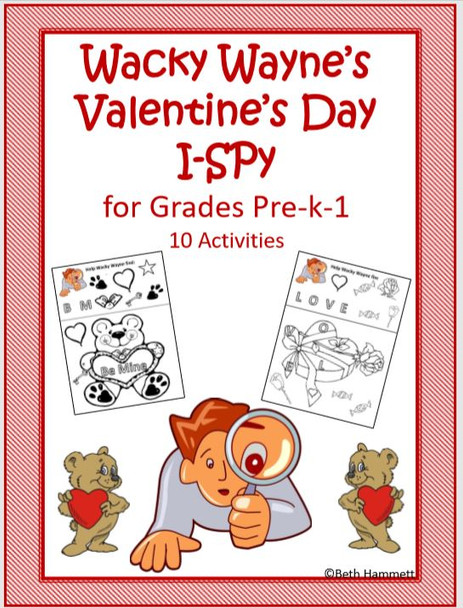 Wacky Wayne's Valentines Day Shape and Sight Word Recognition