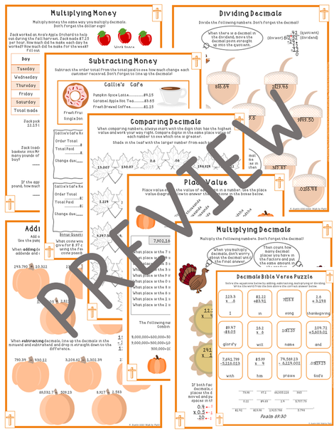 Fall Math Bundle