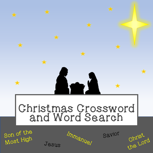 Christmas Word Search and Crossword: The Birth of Jesus Puzzle