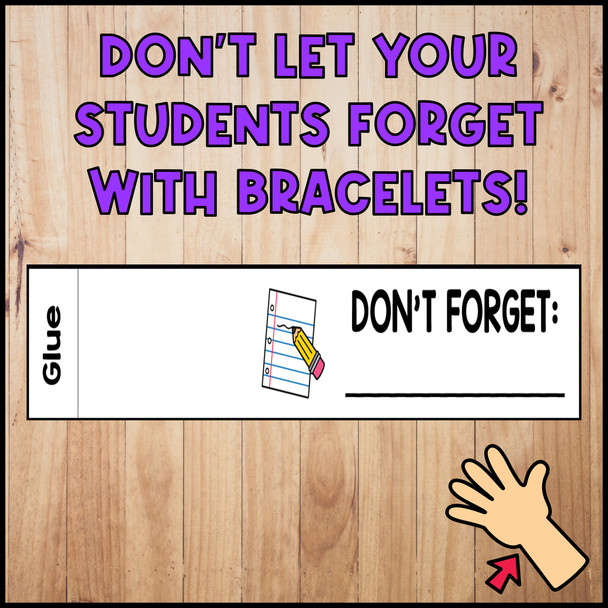EDITABLE Reminder Bracelets | Reminder Notes for Parents