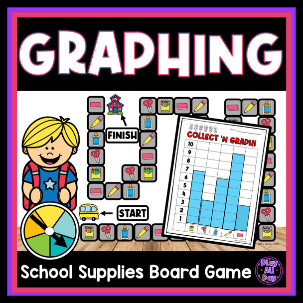 Back to School Graphing | Collect and Graph Board Game | Sorting and Bar Graphs