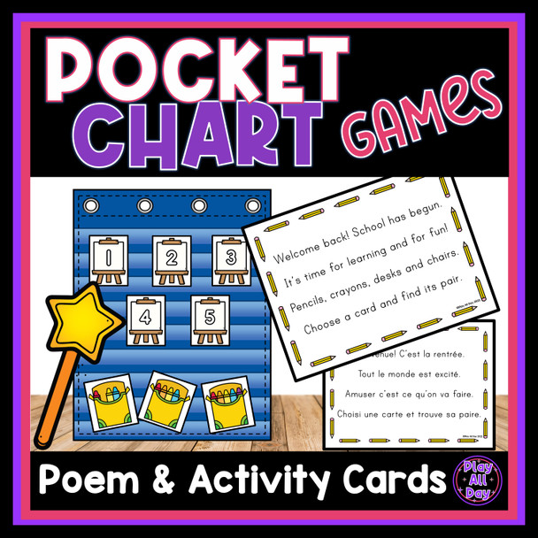 Back to School Poem and Pocket Chart Activities | French Version Included! 