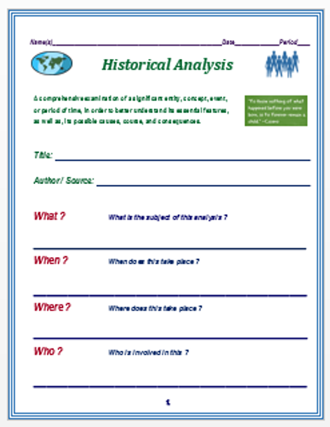 Historical Analysis Form