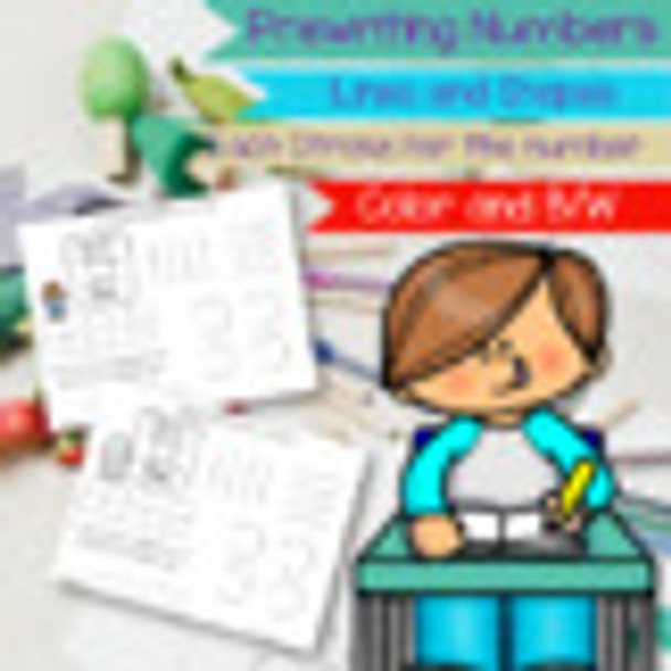 PREWRITING NUMBERS Tracing Lines and Shapes Worksheets