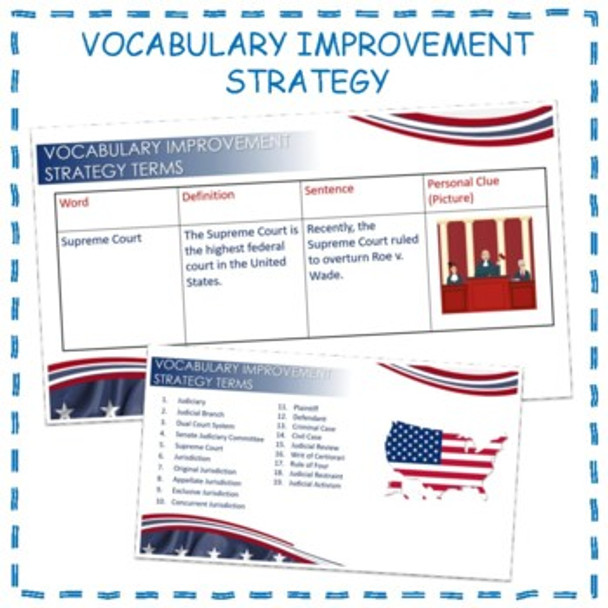 Judicial Branch and the Supreme Court American Government Powerpoint Note Packet