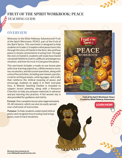 Peace: Fruit of the Spirit Workbook
